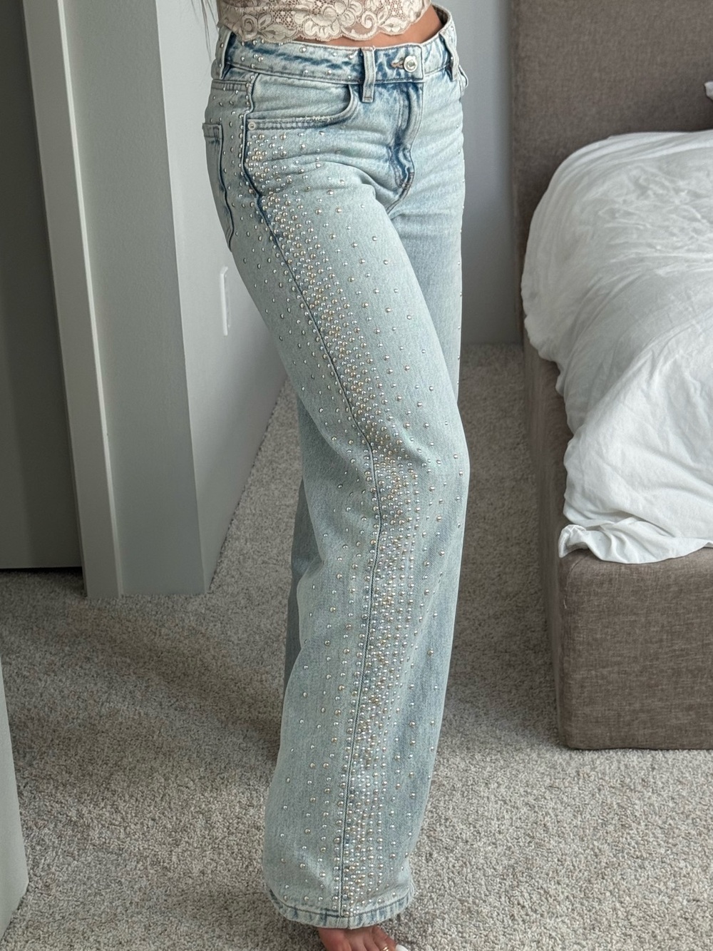 ZARA MID RISE LOW SLUNG BAGGY JEAN